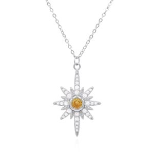 Heidi North Star Birthstone Necklace | 925 Sterling Silver
