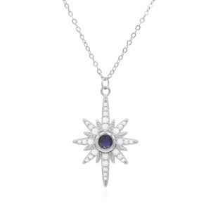 Heidi North Star Birthstone Necklace | 925 Sterling Silver