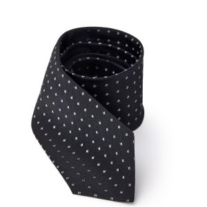 7 cm tie in black silk jacquard jil sander