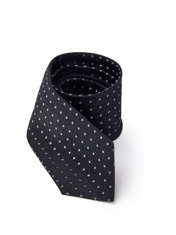 7 cm tie in black silk jacquard jil sander