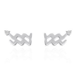 Kali Zodiac Symbol Stud Earrings | 925 Sterling Silver