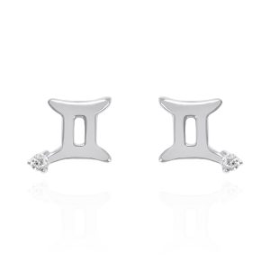 Kali Zodiac Symbol Stud Earrings | 925 Sterling Silver