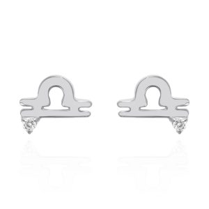 Kali Zodiac Symbol Stud Earrings | 925 Sterling Silver