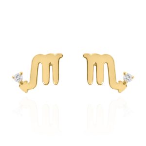 Kali Zodiac Symbol Stud Earrings | 18K Gold Plated
