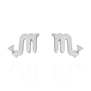 Kali Zodiac Symbol Stud Earrings | 925 Sterling Silver