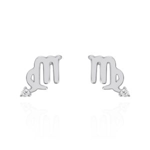 Kali Zodiac Symbol Stud Earrings | 925 Sterling Silver