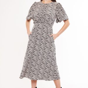 Louche Leonore Ramble Print Balloon Sleeve Midi Dress