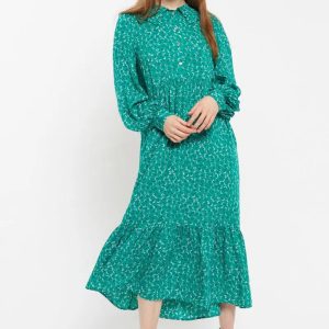 Louche Lif Naive Ditsy Print Tiered Long Sleeve Midi Dress