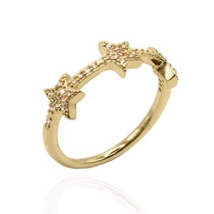 Larissa Triple Star Ring - Gold