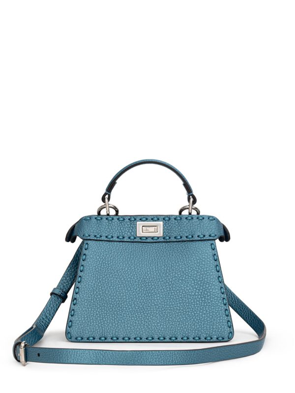 PEEKABOO ISEEU PETITE HAND BAG IN BLU Laguna Fendi