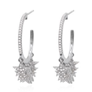 Lyra Star Hoop Earrings | 925 Sterling Silver