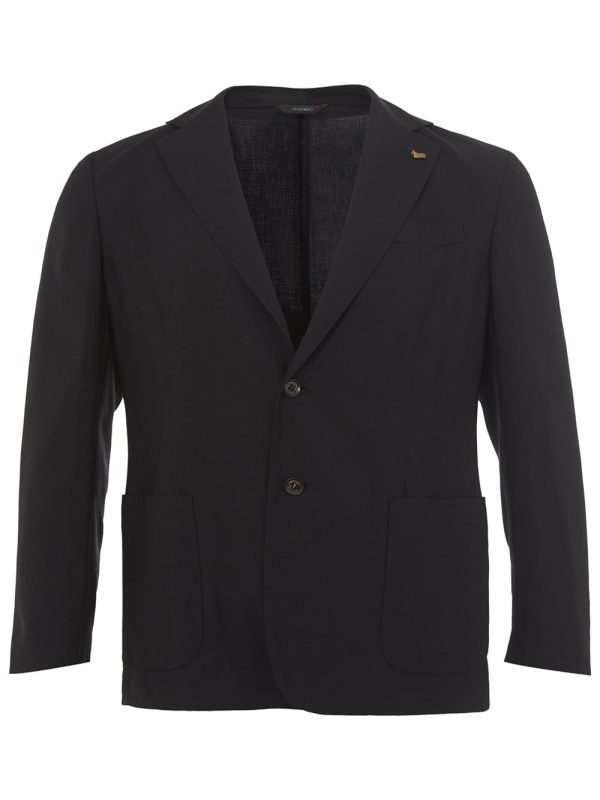 Black jacket in cashmere two columbus buttons