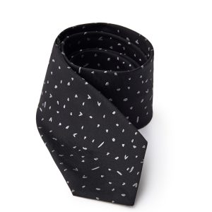 Black silk tie with 7 cm micro print jil sander