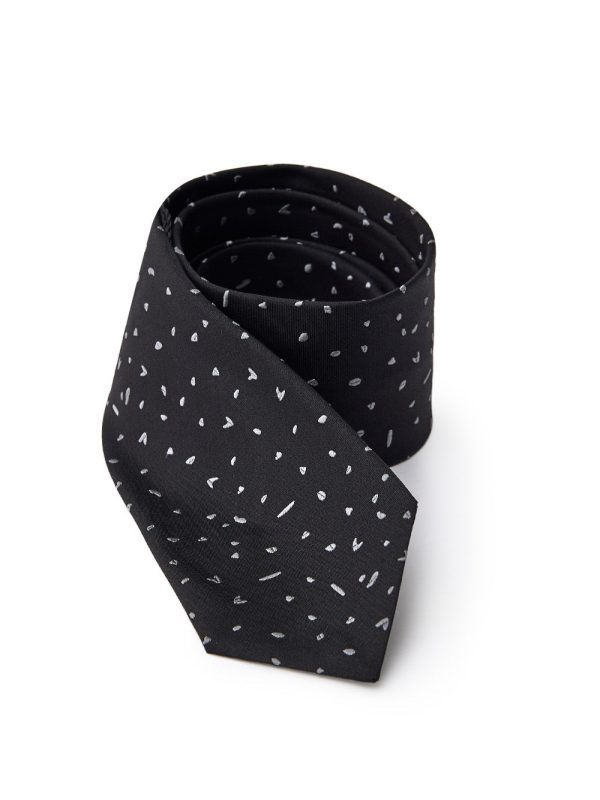Black silk tie with 7 cm micro print jil sander