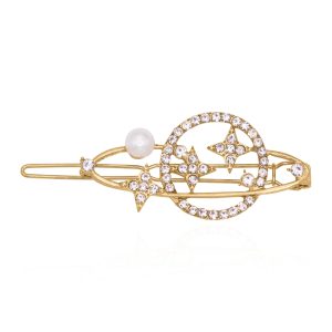 Phoebe Pearl Planet Hair Clip | Gold