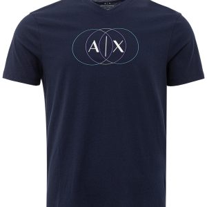 V-Blue Armani Exchange blue neckline t-shirt