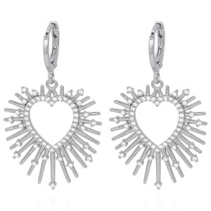 Sadie Starburst Heart Earrings | 925 Silver Plated Brass