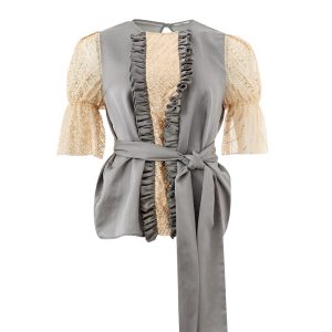 Top with gold and fusciacca tulle sleeves