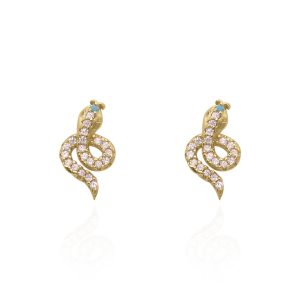 Uma Snake Stud Earrings | 18K Gold Plated