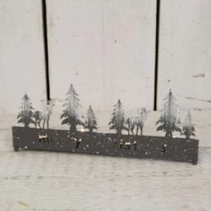 Forest Green Christmas Metal Tealight Holder