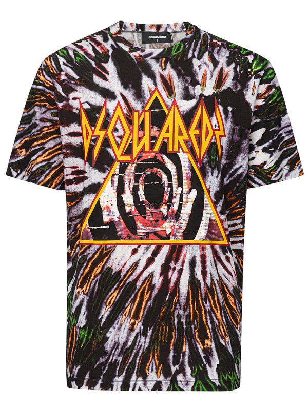 T-shirt with multicolor DSquared2 printing.