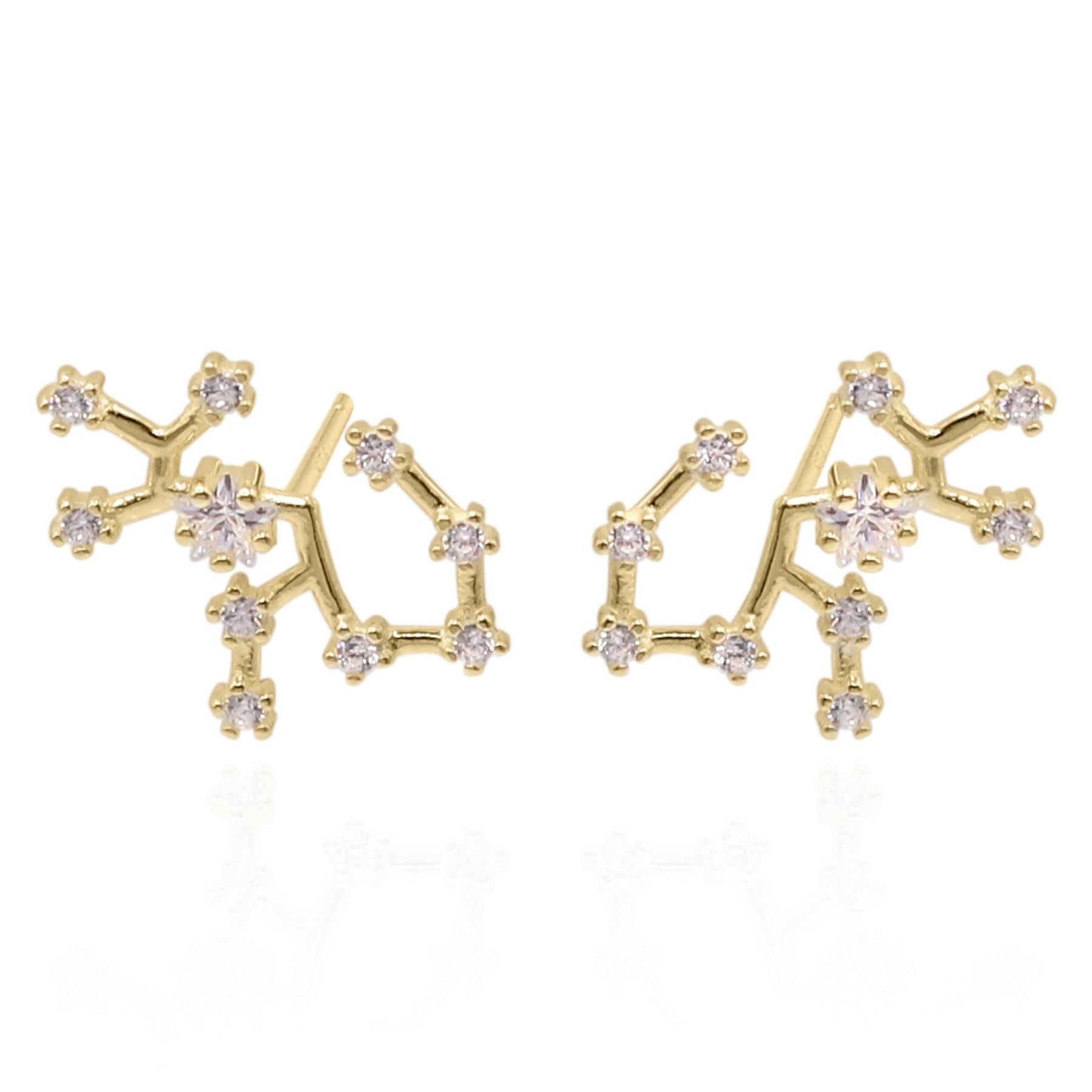 Valini Zodiac Constellation Stud Earrings | 18K Gold Plated