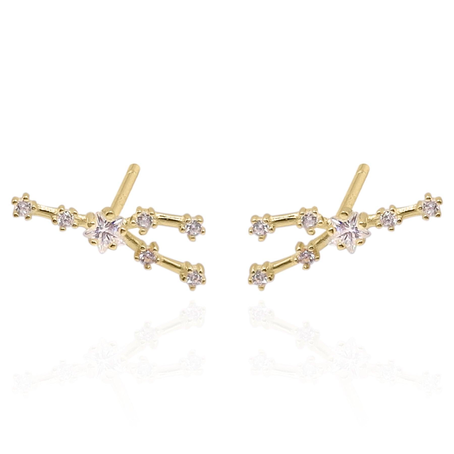 Valini Zodiac Constellation Stud Earrings | 18K Gold Plated