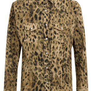 Tom Ford Camicia Slim Uomo Leopardata - Marrone/Beige