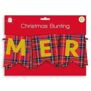 'Merry Christmas' Tartan Bunting