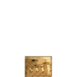 Card holder with Intertwine In Leather Gold Bottega Veneta