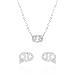 Zodiac Symbol Gift Set | Stud Earrings & Necklace | 925 Sterling Silver