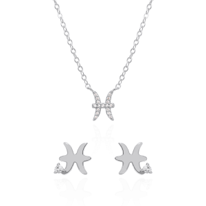 Zodiac Symbol Gift Set | Stud Earrings & Necklace | 925 Sterling Silver