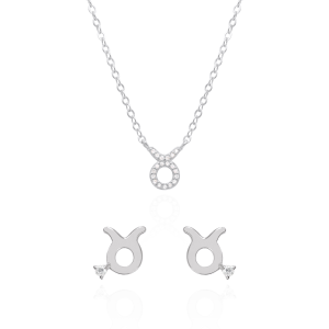 Zodiac Symbol Gift Set | Stud Earrings & Necklace | 925 Sterling Silver