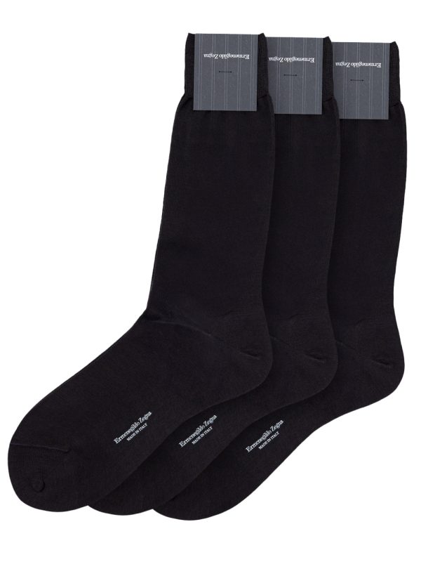 Tripack socks in cotton thread by Scotland Zegna