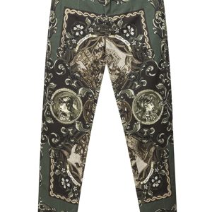 Cotton trousers with Pupi Dolce & Gabbana print print