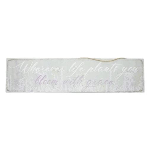 Large Wooden Hanging 'Bloom With Grace' Plaque 60cm