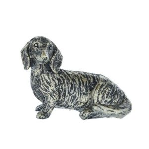 Sitting Dachshund Bronze Effect Ornament 10cm