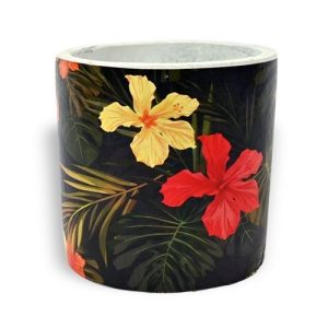 Green Floral Garden Patterned Plant Pot 11cm