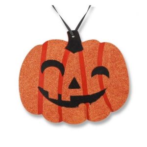 Wooden Glitter Pumpkin Hanging Halloween Decoration