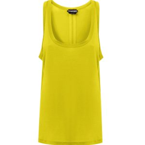 Top smanicato in seta giallo Tom Ford