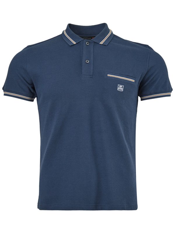 Corneliani blue piquet pole