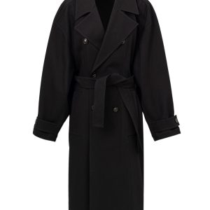 TRENCH DOUBLE COTTON CANVAS IN Nero Bottega Veneta