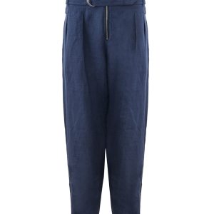 Pantalone Relaxed Fit in Lino Emporio Armani