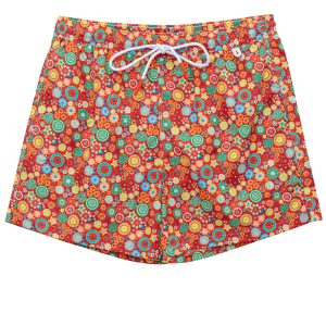 Costume boxer with multicolor flow flower printing