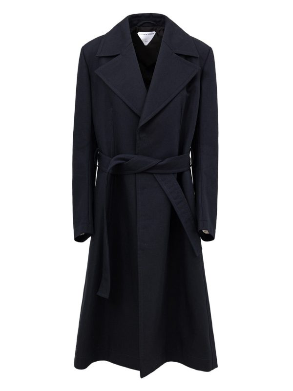 TRENCH DOUBLE COTTON CANVAS in Blue Bottega Veneta
