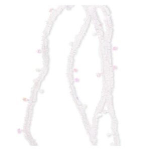 Thin Iridescent White Tinsel With Stars 7M