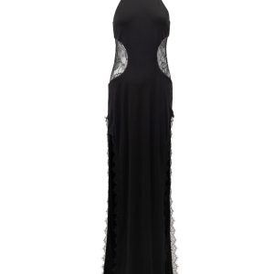 Abito da Sera in Raso Nero Rosemary Retrofête