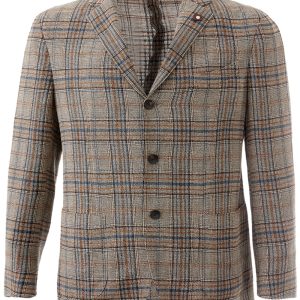 Giacca Check Tortora Lardini