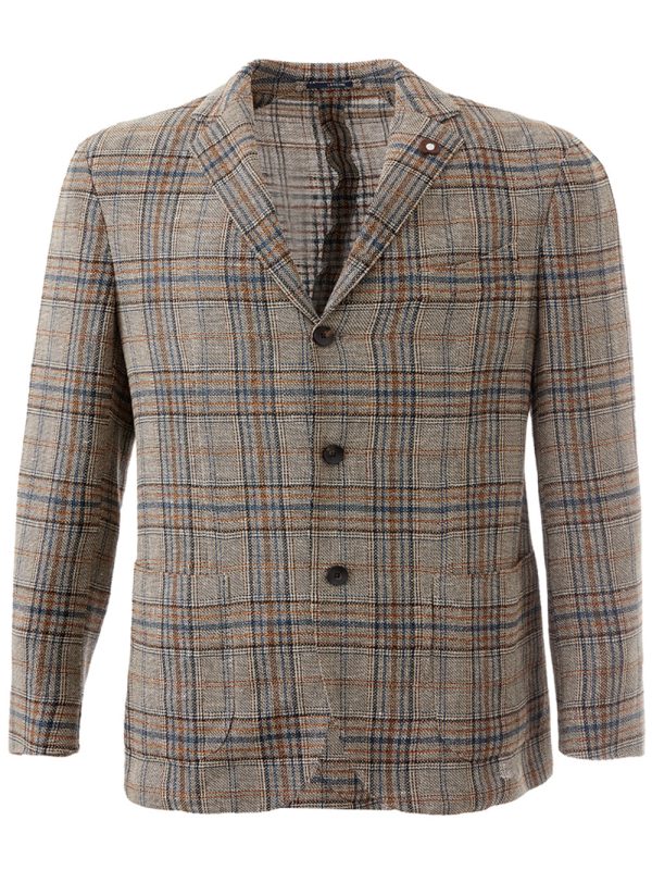 Giacca Check Tortora Lardini