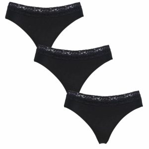 Women's 3 Pair SOCKSHOP Lazy Panda Bamboo Briefs Black 10 Ladies